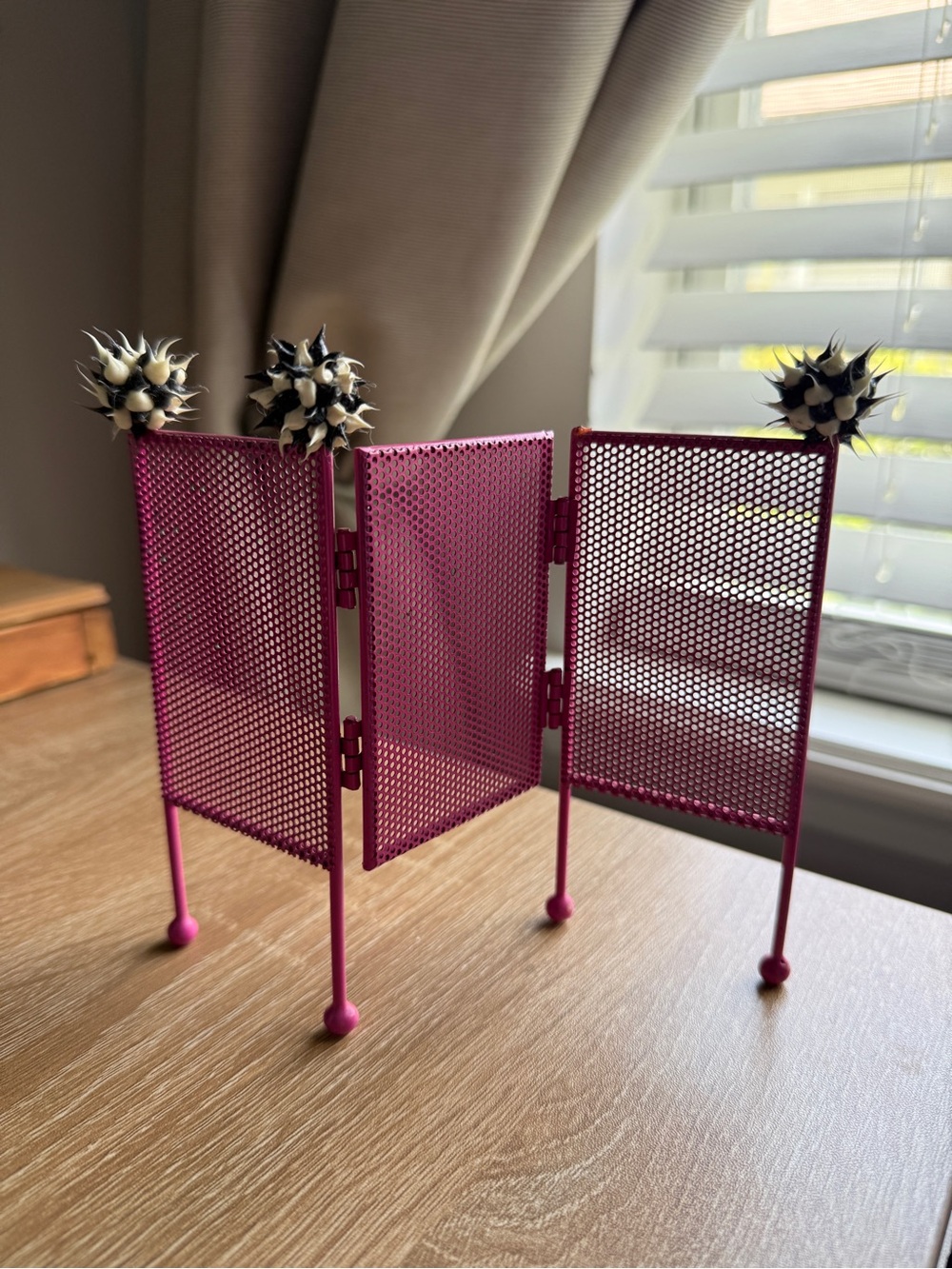 Pink Three-Panel Earring Organizer